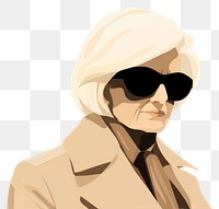 PNG Old woman sunglasses portrait sketch. 