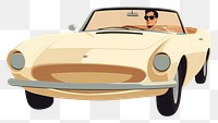 PNG Man driving convertible vehicle glasses car. AI generated Image by rawpixel.
