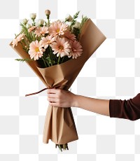 PNG Flower bouquet holding plant paper. 