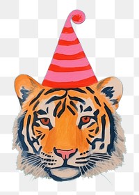 PNG Tiger wearing party hat animal mammal representation. 