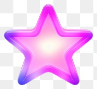 PNG Glossy neon star icon symbol white background illuminated. 