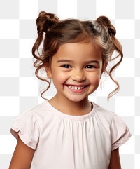 PNG Little girl hairstyle portrait smiling. 