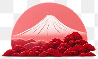 PNG Japanese sticker raspberry stratovolcano mountain. AI generated Image by rawpixel.