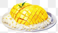 PNG Sticky-rice mango dessert fruit food. AI generated Image by rawpixel.