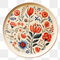 PNG Folk art porcelain platter pattern. AI generated Image by rawpixel.