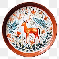 PNG Folk art porcelain plate representation. 