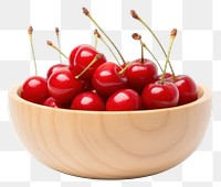 PNG Wooden bowl cherry fruit plant. 