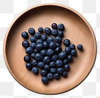 PNG Wooden plate blueberry fruit plant. 