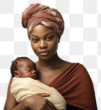 PNG Holding newborn baby portrait turban. 