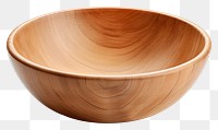 PNG Empty wooden bowl white background simplicity ceramic. 