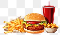 PNG Fast food ketchup meal hamburger. AI generated Image by rawpixel.
