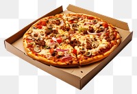 PNG Pizza food box white background. AI generated Image by rawpixel.