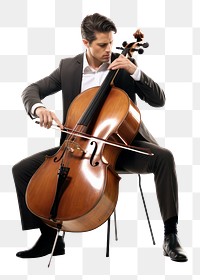 PNG Cello white background concentration performance. AI generated Image by rawpixel.