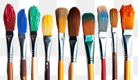 PNG Paint brushes tool white background arrangement. 