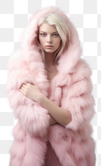 PNG Coat fur adult pink. AI generated Image by rawpixel.