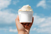 Ice-cream cup png mockup, transparent product packaging