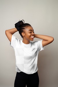 Tucked t-shirt png, transparent mockup