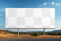 Highway billboard sign png mockup, transparent design
