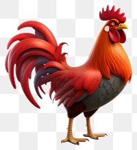PNG 3d cartoon rooster chicken poultry animal. AI generated Image by rawpixel.