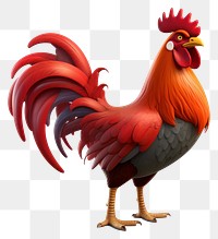 PNG 3d cartoon rooster chicken poultry animal. 