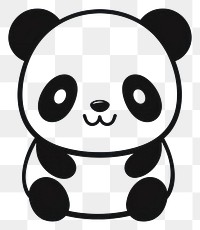 PNG Panda black white cute. 