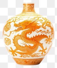 PNG Chinese dragon pottery porcelain vase art. 