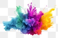 PNG Holi paint splash purple white background creativity. 