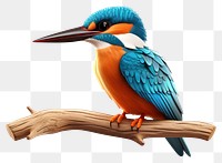 PNG Kingfisher 3d cartoon realistic animal bird beak. 