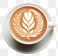 PNG Latte art coffee drink cup. 