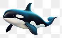 PNG Orca cartoon 3d realistic animal mammal whale. 