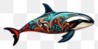 PNG Orca colourful doodle dolphin animal mammal. 