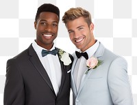 PNG Gay couple wedding portrait tuxedo. 