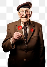 PNG Poppy flower portrait glasses smiling. 