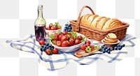 PNG Picnic watercolor food meal refreshment. 