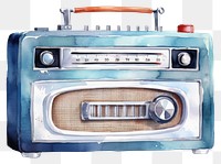 PNG Radio watercolor electronics technology nostalgia. AI generated Image by rawpixel.