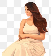 PNG Pregnant woman sitting portrait dress adult. AI generated Image by rawpixel.