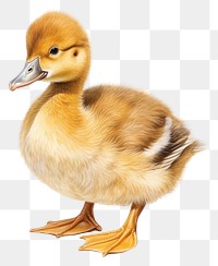 PNG Baby duck animal wildlife drawing. AI generated Image by rawpixel.