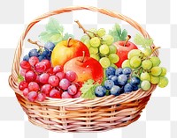 PNG Basket fruit grapes berry. AI generated Image by rawpixel.