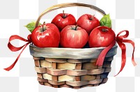PNG Basket gift apple fruit plant. AI generated Image by rawpixel.