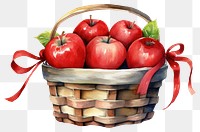 PNG Basket gift apple fruit plant. 