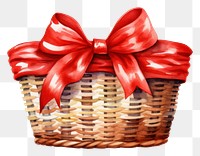 PNG Basket gift ribbon wicker bow. AI generated Image by rawpixel.