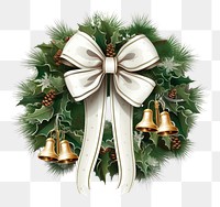 PNG Christmas wreath ribbon bell  