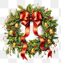 PNG Christmas wreath ribbon food red. 