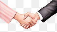 PNG Business woman handshake white background togetherness agreement. AI generated Image by rawpixel.