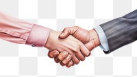 PNG Business handshake white background togetherness agreement. 