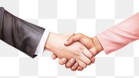 PNG Business woman handshake white background togetherness agreement. 