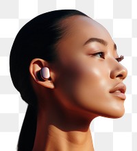 PNG Minimal wireless earbuds skin portrait adult. 