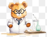 PNG Scientist glasses hamster cartoon. 