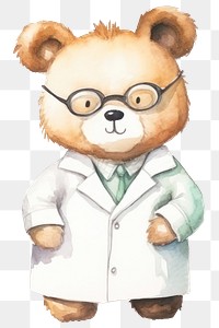 PNG Scientist cartoon plush cute. 