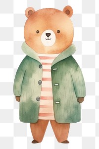 PNG Cartoon coat cute bear. 